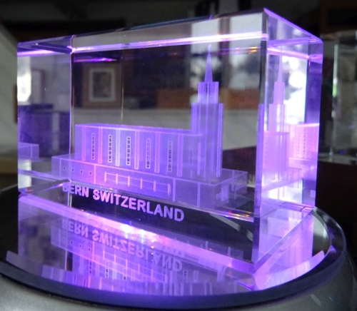 3D laser gravé cristal cubes